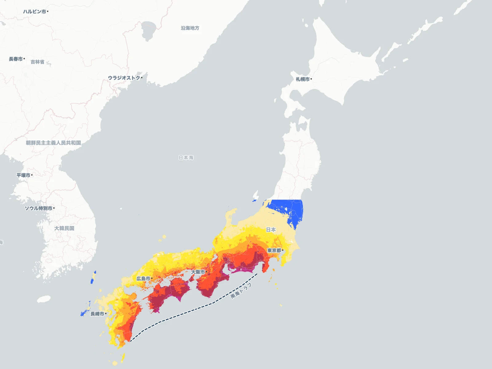 Nankai Trough Hazard Map