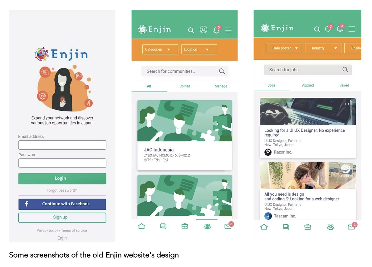 Old Enjin website design